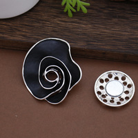 Bros Pin Bunga 3D Elegan TX15, Berlapis Emas 18K, Perak, Bertekstur Warna-warni, Motif Mawar