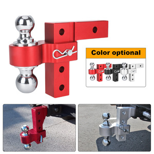Soporte de Bola de Remolque Ajustable de Aleación de Aluminio de 6 Pulgadas, Plateado y Rojo, Forjado, con Doble Bola - Product Image 4