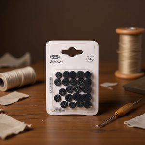 Bottoni Neri Ilan 10mm 4 Fori 32 Pezzi per Cucito e Abbigliamento - Product Image 2