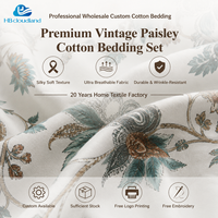 Ensemble de literie 100% coton certifié GOTS, approuvé ISO9001, respirant, doux pour la peau, écologique, imprimé floral moderne, 300TC