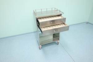 RVS hoogwaardig ziekenhuis meubilair medische <span class=keywords><strong>trolley</strong></span> kar apotheek bezorgwagen 4 stille wielen 100 lb draagvermogen - Product Image 5