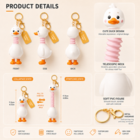 Porte-clés canard extensible personnalisé, jouet anti-stress, jouet sensoriel en PVC souple, porte-clés animal télescopique, jouet sensoriel à tirer et à rebondir