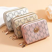 Dompet Koin Wanita dengan Resleting, Sederhana, Modis, Bahan PU, Lapisan Poliester, Dompet Genggam