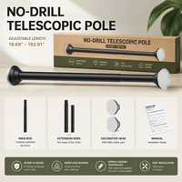 ARODDY – Tringles à rideaux robustes sans perçage de 32 mm, 120-290 cm, en acier au carbone, pour charges lourdes, de notre usine avec 20 ans d'expérience, vente en gros sur mesure