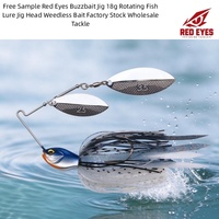 Échantillon Gratuit Leurre Rotatif Red Eyes Buzzbait Jig 18g Tête de Jig Anti-Emmêlement pour Pêche en Eau Douce Stock d'Usine Vente en Gros Matériel de Pêche