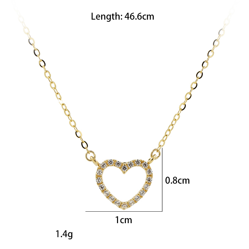 Luxury Pendant Heart Shape 18K Gold Necklace for Women's