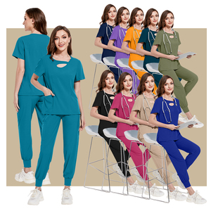 Set di Uniformi Mediche Unisex Comode ed Elasticizzate, Design alla Moda per <span class=keywords><strong>Infermieri</strong></span>, Ospedali, Centri Estetici, OEM - Product Image 4