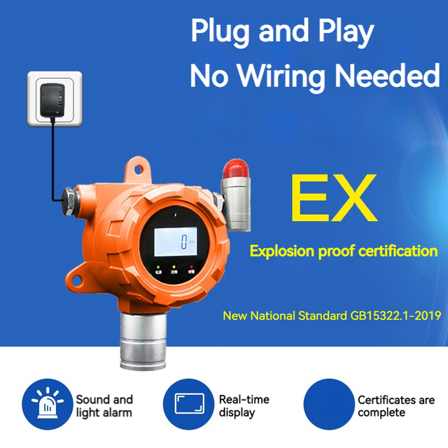 Industrial Gas Alarm Detector for Factory Warehouse Combustible Oxygen Argon Gas Safety
