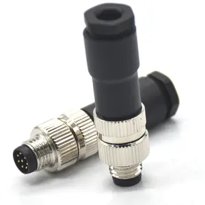 Plug And Socket Connectors M8 Circular Connector 8 Pin Industrial Plug And Socket Waterproof Male And Female IP67 Plug Connector