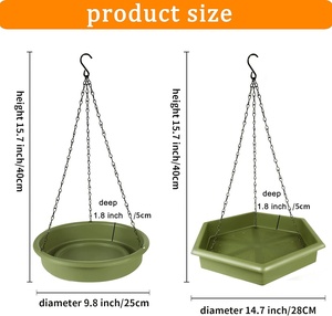 Bol de bain pour les oiseaux, panier suspendu rond et carré, mangeoire pour oiseaux, système de Spa, pratique pour attirer les oiseaux - Product Image 2