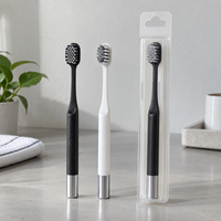 Brosse à dents sphérique à tête large en gros OEM & ODM, soies spirales de 0,15 mm, placées 3D, outil manuel de soins dentaires doux pour adultes