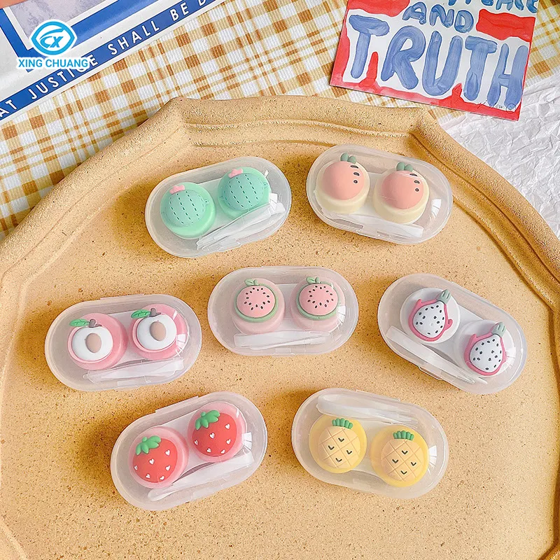 Cute Fruit Contacts Colored Lenses Case Container Holder Storage Box Travel Kit Contact Lens Case