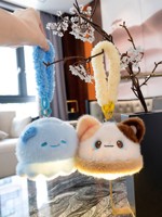 Lampe de chevet personnalisée mignonne en forme de chat, abat-jour en peluche petit ours, petite lampe suspendue en coton PP pour les lits d'enfants et les dortoirs universitaires