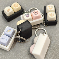 Accessoire de clavier DIY personnalisable en acrylique PVC, porte-clés avec impression UV, dessin animé, étanche, pour soulager le stress