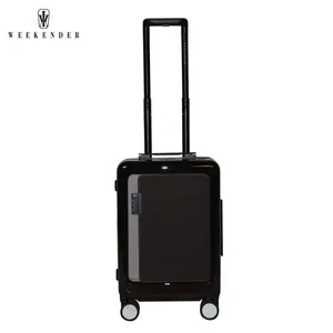 Accept Customized Logo ABS+PC film/PC Personalized Wheel Suitcase Luggage With Laptop Compartment