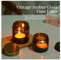 Porte-bougie en verre noir de 8 oz avec couvercle en bois, écologique et résistant à la chaleur, pour la décoration de la maison