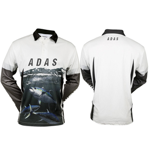 Fournisseurs de polos de pêche personnalisés respirants à séchage rapide, sublimation, <span class=keywords><strong>anti</strong></span>-<span class=keywords><strong>UV</strong></span>, manches longues, jersey de pêche - Product Image 4