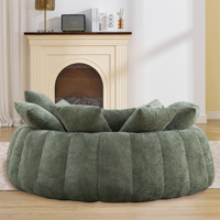 Sofá Cama Comprimido de Chenilla Extra Grande con Asiento Profundo, Estilo Moderno, Envasado al Vacío, Disponible en Inventario Local de Canadá