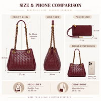 Sacs à main pour femmes en cuir PU tressé, sac fourre-tout 2-en-1, sacs à bandoulière pour femmes, sac à main bandoulière, logo personnalisé, vente en gros