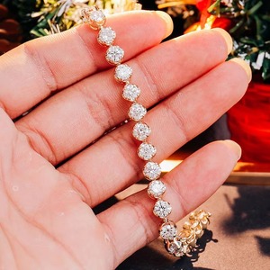 Luxury Classic Custom Hip Hop <b>Fashion</b> Jewelry 10k/14k/18k Bling Bling Gold Plated Charms Moissanite <b>Tennis</b> <b>Bracelets</b> - Product Image 4