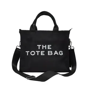 Многоразовая оптовая продажа, женская сумка через плечо с индивидуальным принтом логотипа, хлопковая Холщовая Сумка-тоут