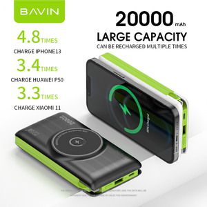 BAVIN <span class=keywords><strong>Powerbank</strong></span> 22.5W personalizzato <span class=keywords><strong>20000</strong></span> mAh Wireless Fast Charging <span class=keywords><strong>20000</strong></span> mah Power Bank con cavi per telefono PC067 - Product Image 5