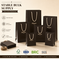 Bolsa de Regalo de Papel Gris Biodegradable, Impresión Digital de Lujo, Asa de Cuerda de Algodón, para Regalos Corporativos y Venta al por Mayor