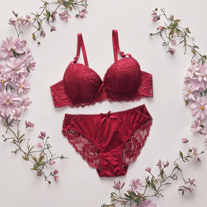 Charmoire #B7 Sexy Spitzen-BH-<span class=keywords><strong>Set</strong></span> für Damen, Hochwertiges Dessous-<span class=keywords><strong>Set</strong></span> mit Bügel-BH und Raffung, Party-Dessous - Product Image 3