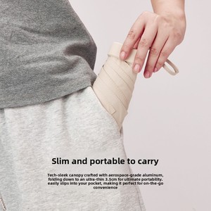 Parasol compact pliable pour femme, protection UV double usage soleil et pluie, avec impression de logo - Product Image 4