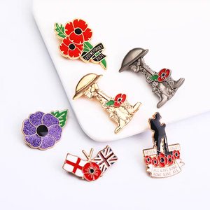 Broche de Esmalte con Diseño de Flor de Amapola y Cruz de la Legión Británica, Recuerdo de la Primera Guerra Mundial, Estilo Moderno, Nunca Olvidaremos - Product Image 2