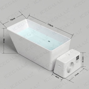 U.S. Stock Modern Style Acrylic Ice Bath Tub Freestanding Cold Plunge with 1HP Chiller for Professional Athlete Recovery - Product Image 3