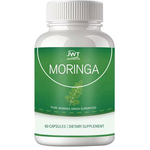 Capsules de Moringa, Poudre de feuilles de Moringa pure, Antioxydants, Métabolisme énergétique et soutien immunitaire - Product Image 1