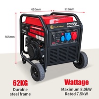 Générateur à inverseur ouvert portable 7,5 kW/8 kW, Générateur d'énergie portable à essence, Générateur à moteur essence à vendre
