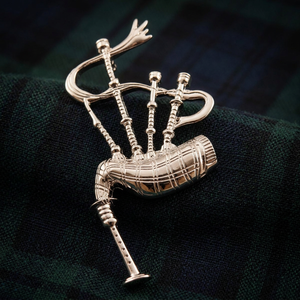 Ho Hunts HH-S argent chardon écossais bugle cornemuse étain kilt broche - Product Image 3