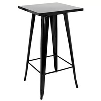 Meubles de bar de restaurant, comptoir, table à manger carrée avec structure métallique, table basse en métal
