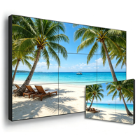 Écran mural vidéo LCD intérieur 46/55/65 pouces, cadre de 0,88/1,8/3,5 mm, solutions personnalisées 2x2, 3x3, 2K pour magasins de détail, utilisation intérieure, SDK, garantie 1 an