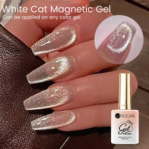 UR SUGAR 15ml Vernis à ongles magnétique <span class=keywords><strong>blanc</strong></span> chat, gel super brillant, paillettes magnifiques, <span class=keywords><strong>effet</strong></span> galactique, gel magnétique clair de lune - Product Image 2