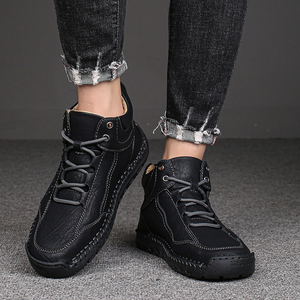 Chaussures de sport décontractées pour hommes en cuir microfibre transfrontalière, grande taille, avec doublure en cachemire, douces et confortables - Product Image 4