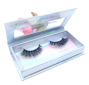 Boîte d'emballage carrée noire en papier d'art imprimé sur mesure pour faux <span class=keywords><strong>cils</strong></span>, avec insert en éponge pour cosmétiques, vente en gros à prix abordable - Product Image 1