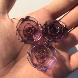 El oyma kristal çiçekler doğal gül kuvars ve ametist kristal çiçek hayat kolye - Product Image 3