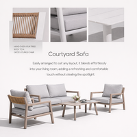 Ensemble de canapés d'extérieur Meiqi Delman deux places en alliage d'aluminium résistant aux intempéries, coussins en mousse haute densité, design moderne pour cour et terrasse