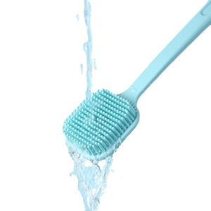 Silicone Body Brush Long Handle Soft Hair Back Massaging <b>Shower</b> Scrubber Bathing Skin Massage Back Scrubber Exfoliating Blood - Product Image 5