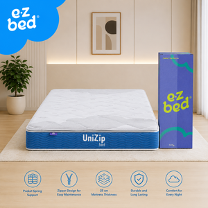 Soft pocket <b>spring</b> <b>mattress</b> providing gentle body support breathable comfort and practical zipper design for restful sleep every - Product Image 1