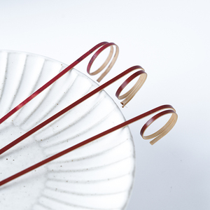 Fábrica al por mayor rojo 7,09 pulgadas anillo de dedo cuerda bastón de caramelo palos cóctel fiesta palos fruta decoración palos de bambú - Product Image 3