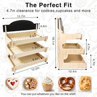Nouveau présentoir à trois niveaux en bois pour donuts, bonbons et biscuits, type sur pied, support de rangement de cuisine durable