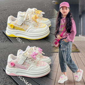 2025 printemps automne filles Plaid baskets nouveaux enfants arc mode chaussures décontractées éclairé moyen grande taille - Product Image 3