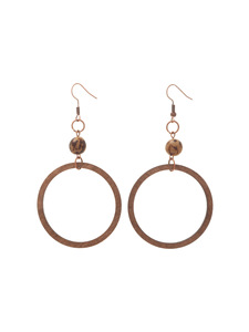 Pendientes de madera Retro Simple exagerado geométrico Circular hueco pendientes colgantes de madera para mujeres Uionen 987 - Product Image 6