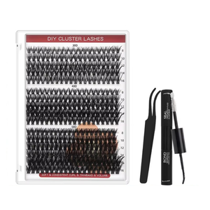 Kit <span class=keywords><strong>di</strong></span> Ciglia a Ciuffi Voluminosi con Logo Personalizzato, Semi-Fatte a Mano, Morbide, Ricciolo Uniforme, Fascia in Cotone Nero, Spessore 30D/40D/50D - Product Image 5