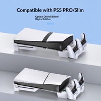 Support de refroidissement multifonctionnel en ABS pour PS 5 Pro/Slim, support de charge pour manette de jeu, support plat horizontal, accessoire
