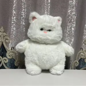 Make Your Own Design White Cat Plush Toy Custom Logo Fluffy Persian Cat Stuffed Animal Toys